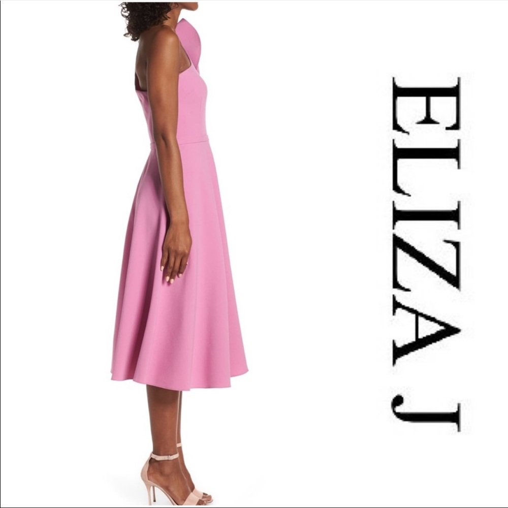 Eliza J Ruffle One-shoulder Fit & Flare Dress - Picture 5 of 5